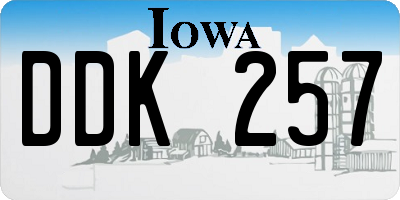 IA license plate DDK257