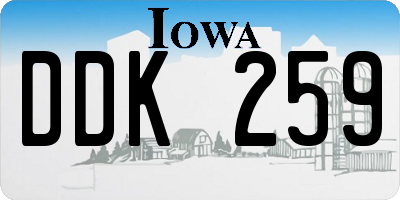 IA license plate DDK259