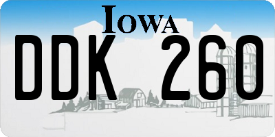 IA license plate DDK260