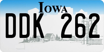 IA license plate DDK262