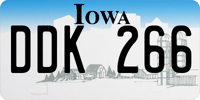 IA license plate DDK266