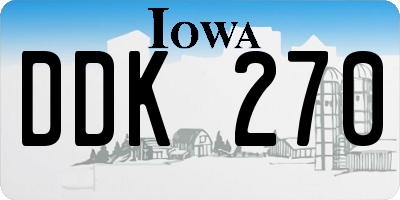 IA license plate DDK270