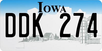 IA license plate DDK274