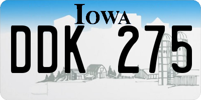 IA license plate DDK275