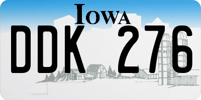 IA license plate DDK276