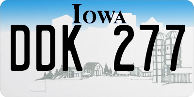 IA license plate DDK277