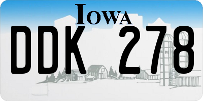 IA license plate DDK278