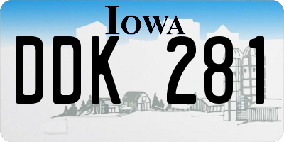 IA license plate DDK281
