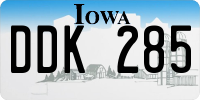IA license plate DDK285