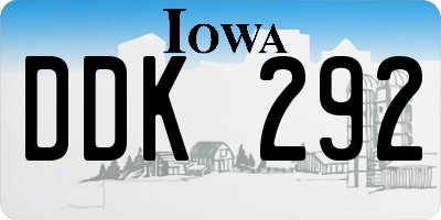 IA license plate DDK292
