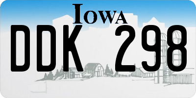 IA license plate DDK298