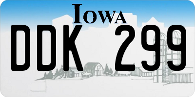 IA license plate DDK299