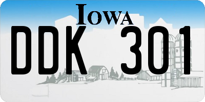 IA license plate DDK301