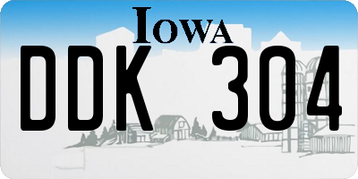 IA license plate DDK304