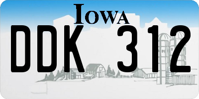 IA license plate DDK312