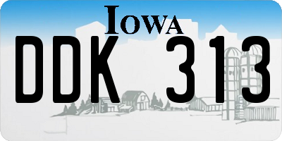 IA license plate DDK313
