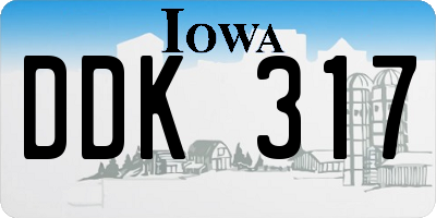 IA license plate DDK317