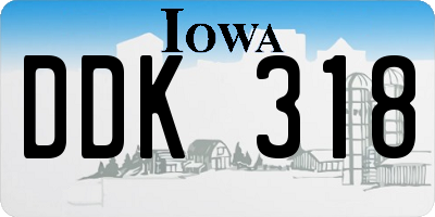 IA license plate DDK318