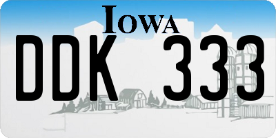 IA license plate DDK333