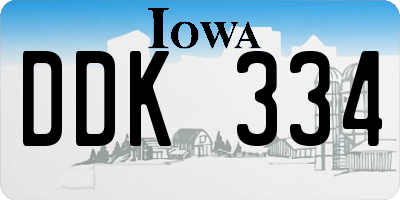 IA license plate DDK334