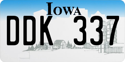 IA license plate DDK337