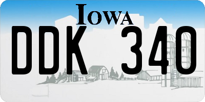 IA license plate DDK340