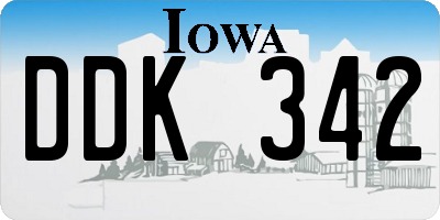 IA license plate DDK342
