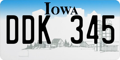 IA license plate DDK345
