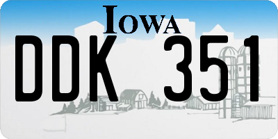 IA license plate DDK351