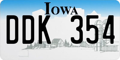 IA license plate DDK354