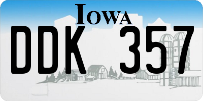 IA license plate DDK357