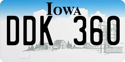 IA license plate DDK360