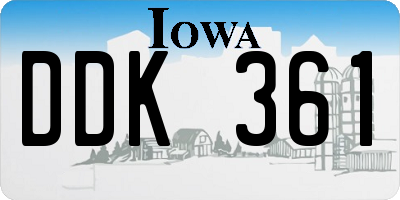 IA license plate DDK361