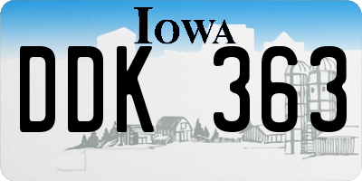 IA license plate DDK363