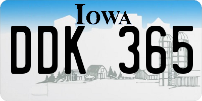 IA license plate DDK365