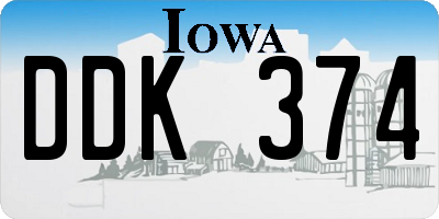 IA license plate DDK374