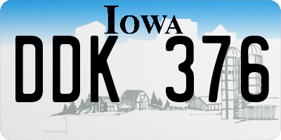 IA license plate DDK376