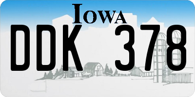 IA license plate DDK378