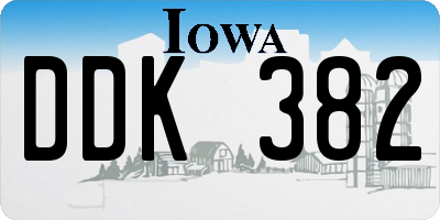 IA license plate DDK382