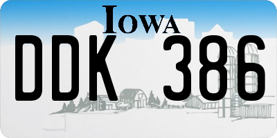 IA license plate DDK386