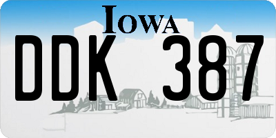 IA license plate DDK387
