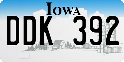 IA license plate DDK392
