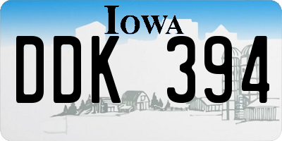 IA license plate DDK394