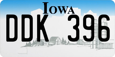 IA license plate DDK396