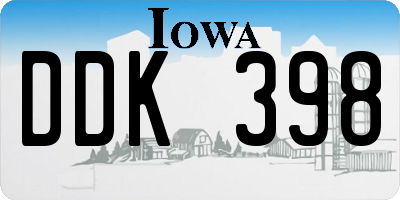 IA license plate DDK398