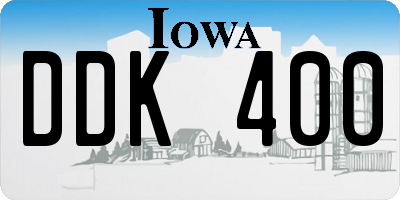IA license plate DDK400