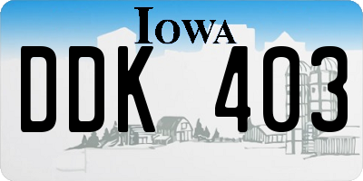 IA license plate DDK403
