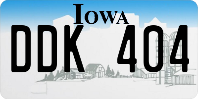 IA license plate DDK404