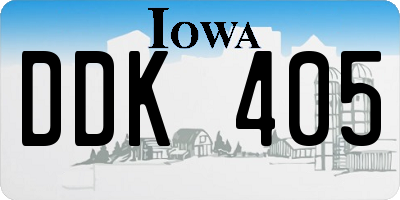 IA license plate DDK405