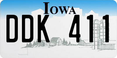 IA license plate DDK411